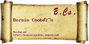 Bozsin Csobán névjegykártya